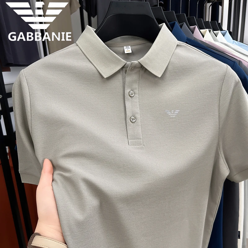 轻奢正品夏季翻领短袖t恤男中青年简约上衣时尚抗菌棉半袖polo衫