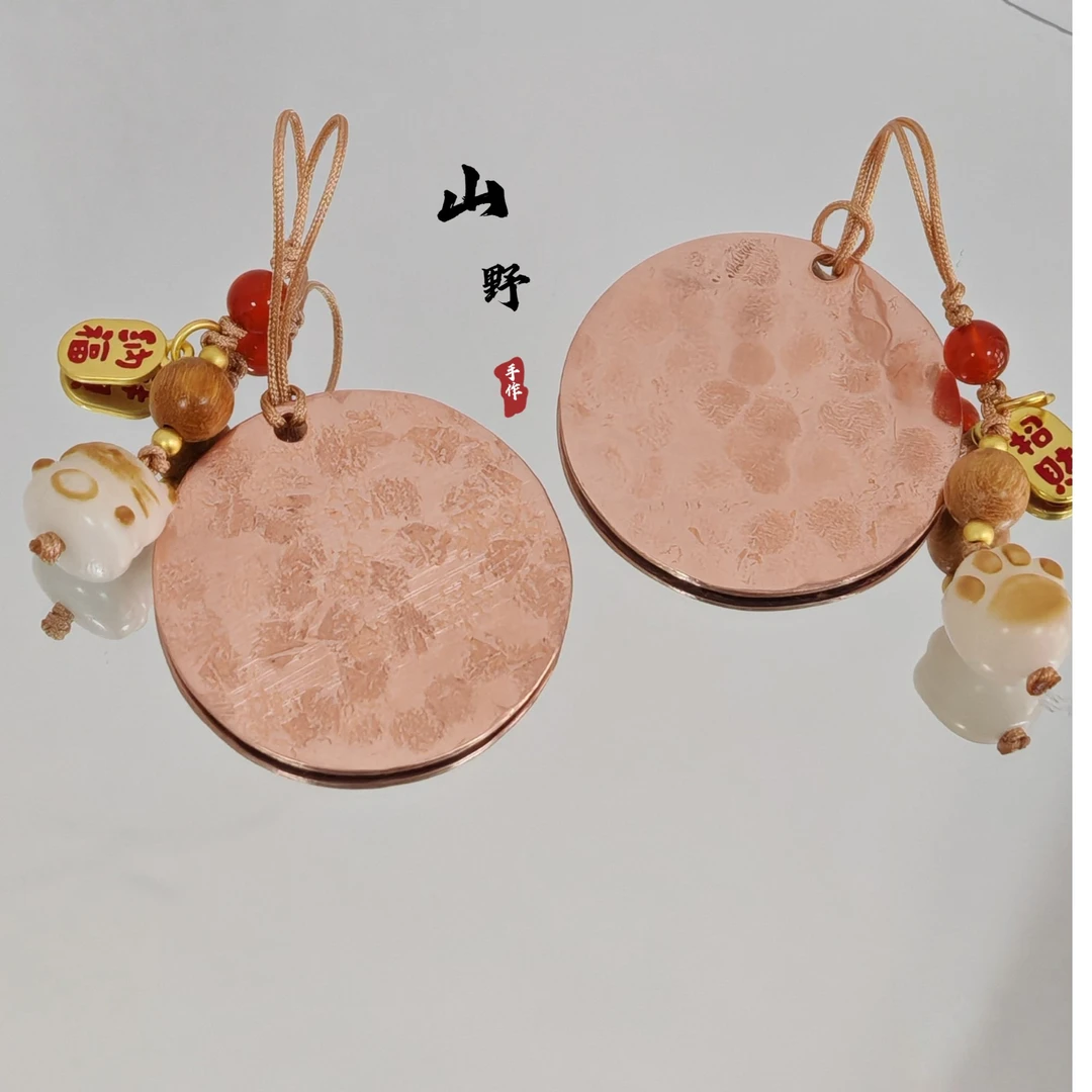 山野创意纯手工铜制品圆形铜牌装饰