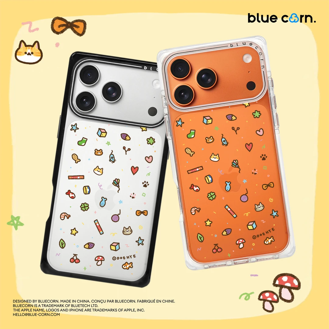 蓝色苞米联名奶酪喵团 小鼻噶适用于iPhone17/16/PM毛茸茸手机壳