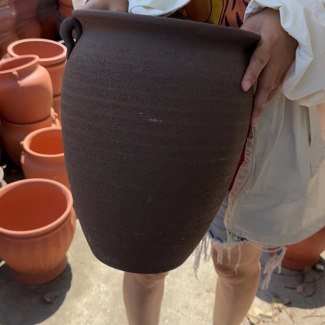 紫砂花盆口25高35宜兴紫砂