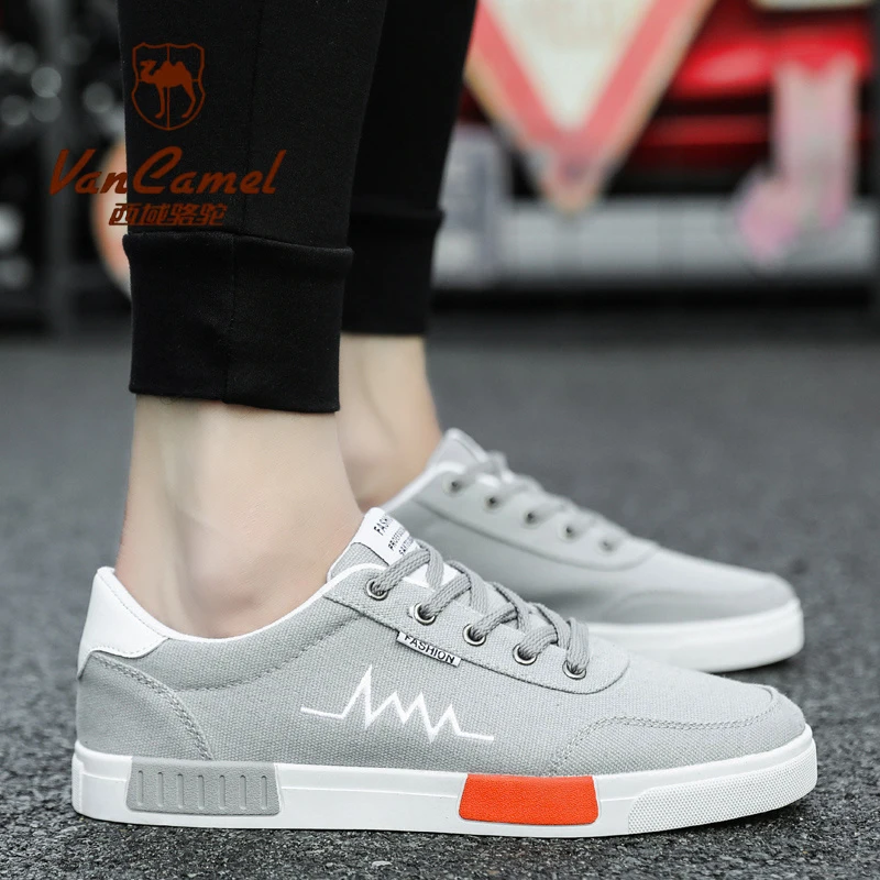 西域骆驼款懒人鞋新款春季鞋子男士运动休闲帆布潮鞋韩版潮流百搭