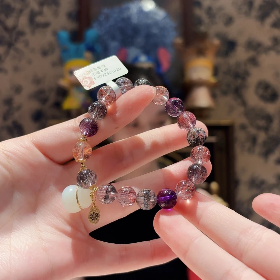 水晶手串18K金镶嵌手串