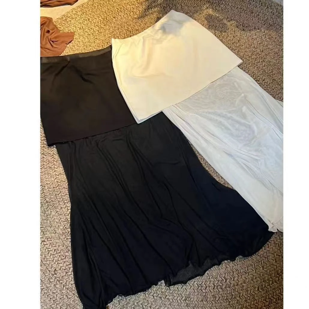 徐秋阳  拼接网纱裙  百搭时尚休闲春季新款拼接网纱裙9717