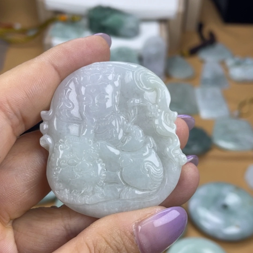 翡翠未镶嵌颈饰文殊宝宝佛