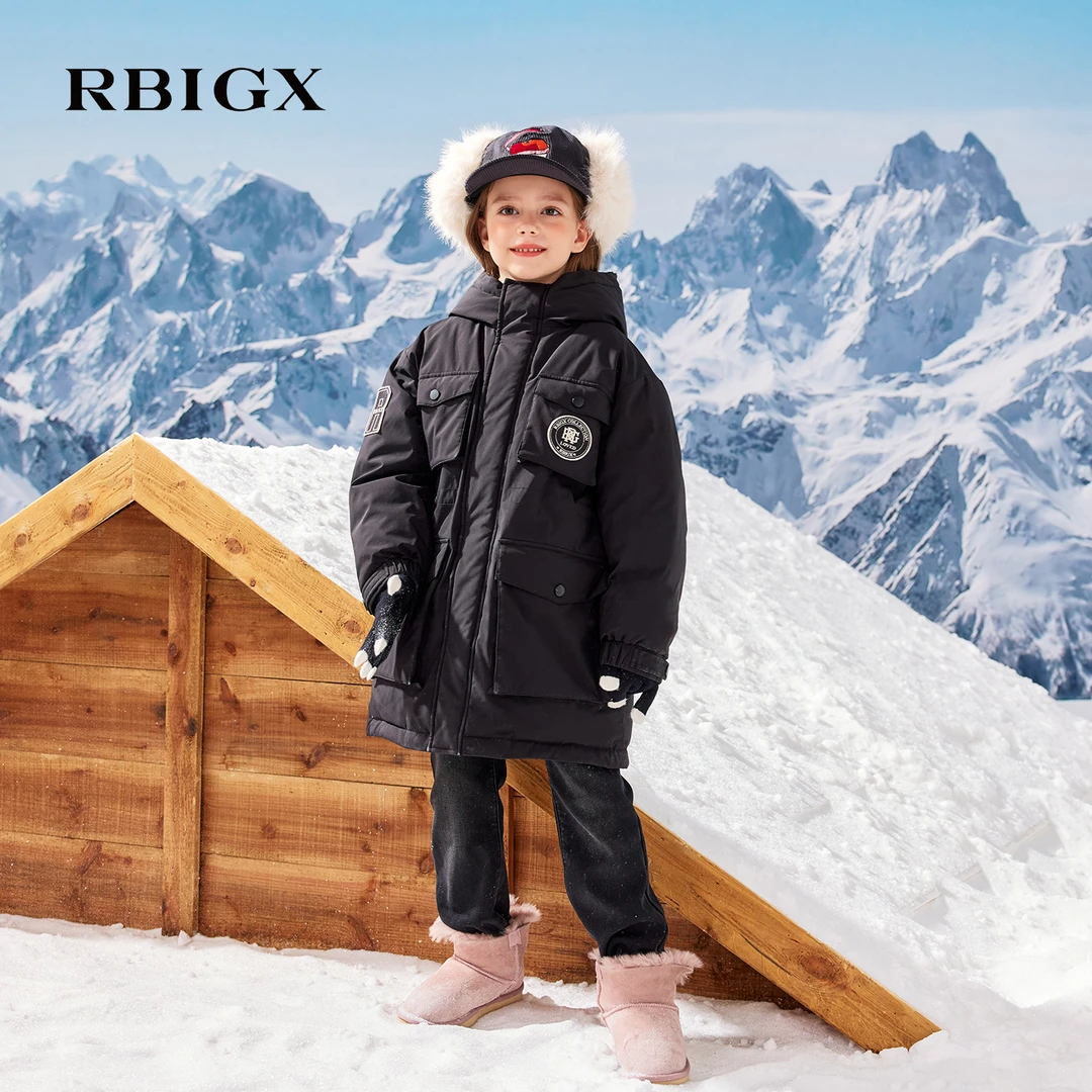 RBIGX/瑞比克三防耐寒连帽中大童洋气保暖秋冬羽绒服
