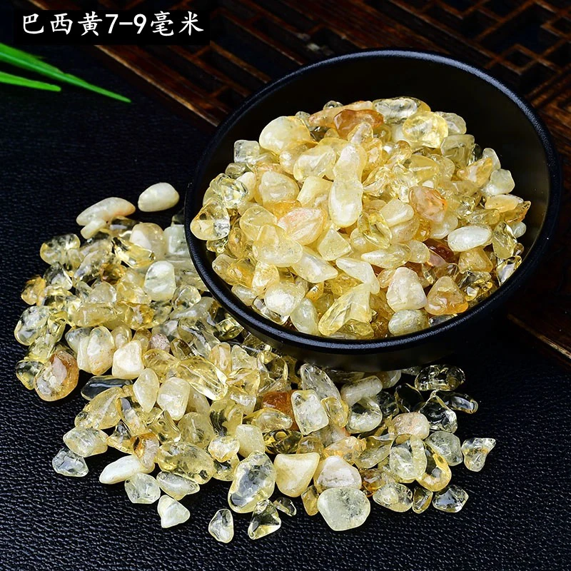 优质天然巴西黄水晶碎石扩香大颗粒消磁石净化鱼缸造景盆栽聚宝盆