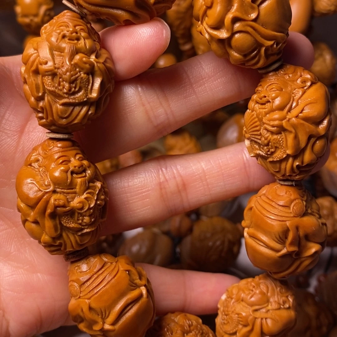 被***人橄榄核手串/手链八大财神