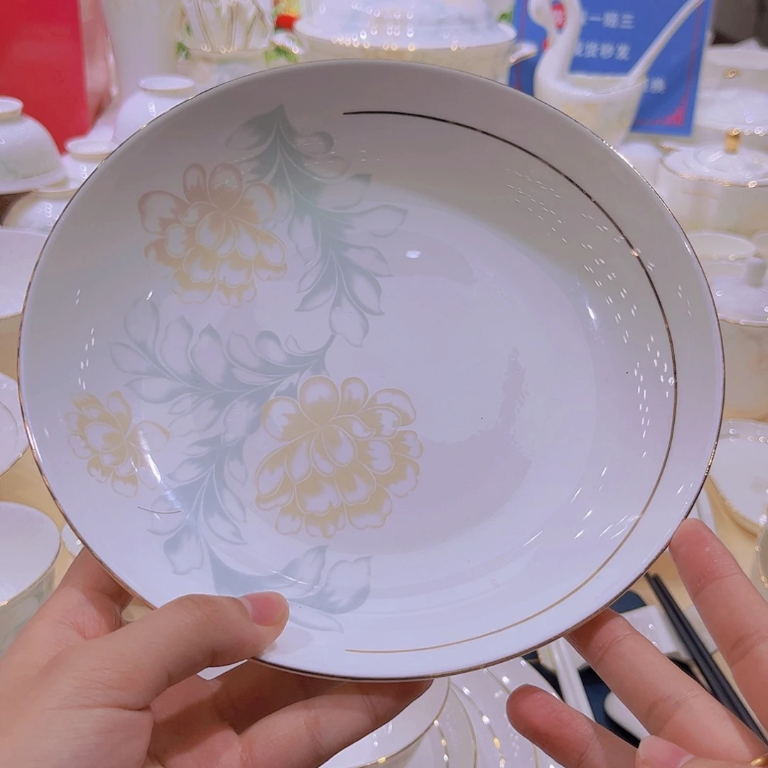 45%以上骨粉骨瓷清雅单拍盘子➕碗