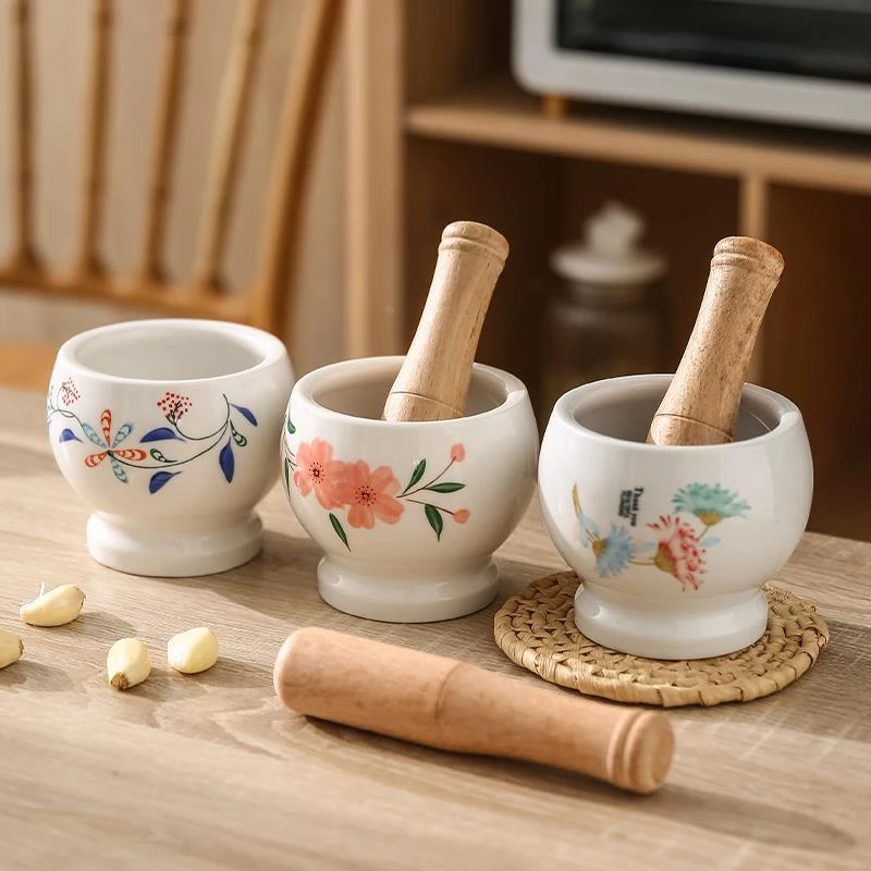 捣蒜器石臼陶瓷家用手动老式蒜臼子剥蒜泥神器研磨捣碎石臼罐药蒜
