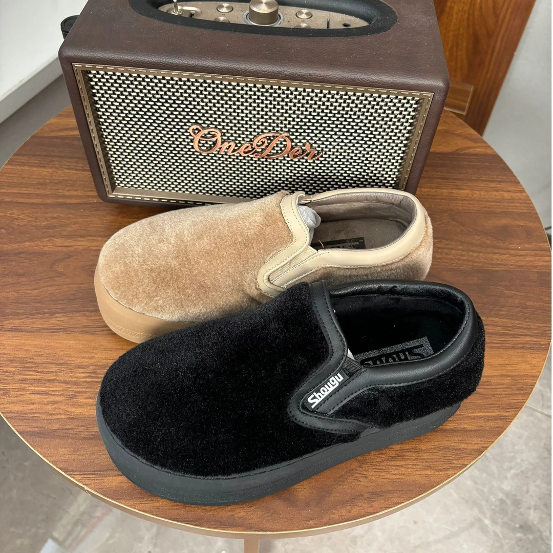 正品丑萌大头面包鞋女2025新款薄绒厚底时尚百搭松糕棉鞋399