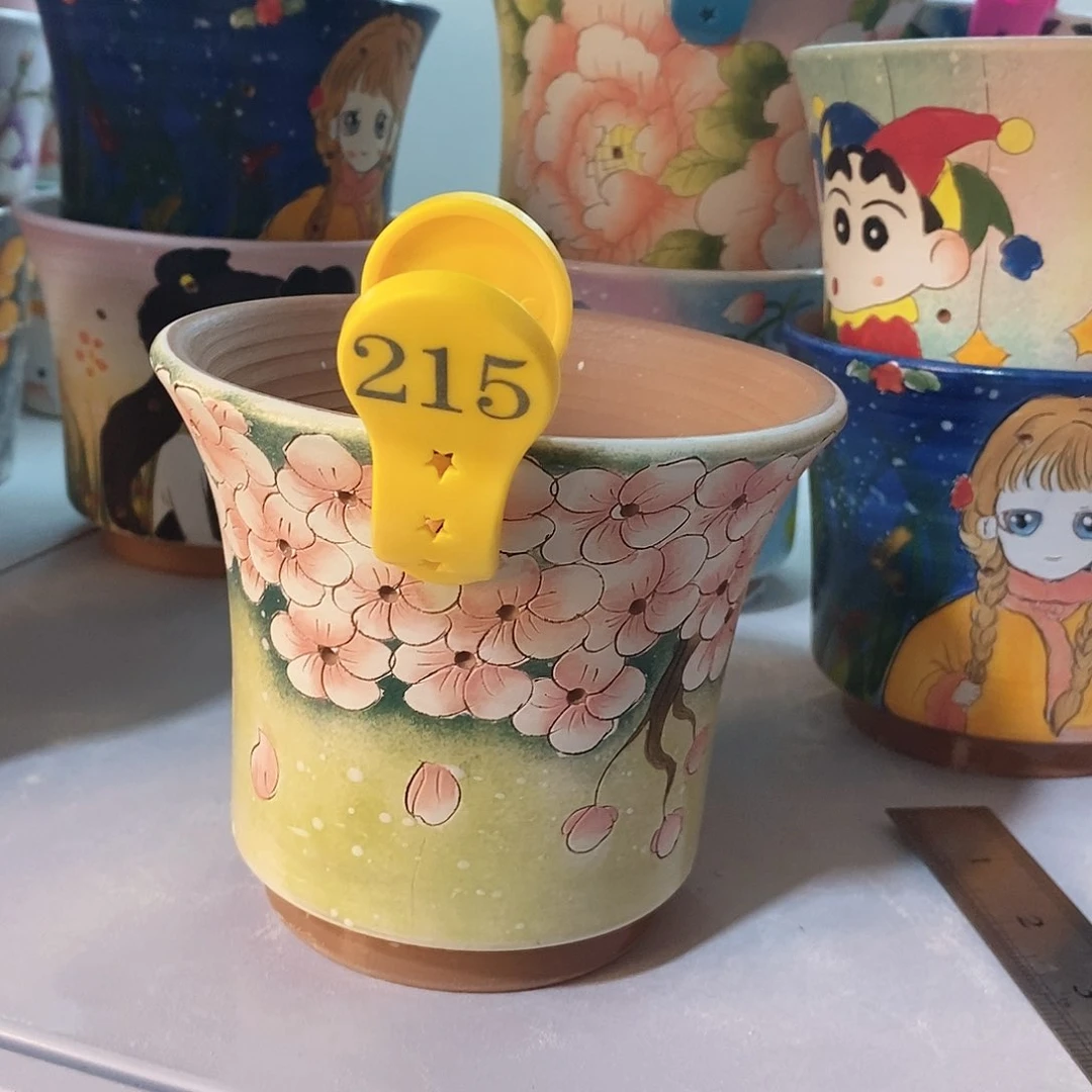 紫砂花盆用****0红陶手绘花盆