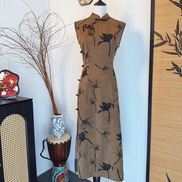 婉婉夫人【奥黛】2025春夏重磅时尚新款中式旗袍显瘦