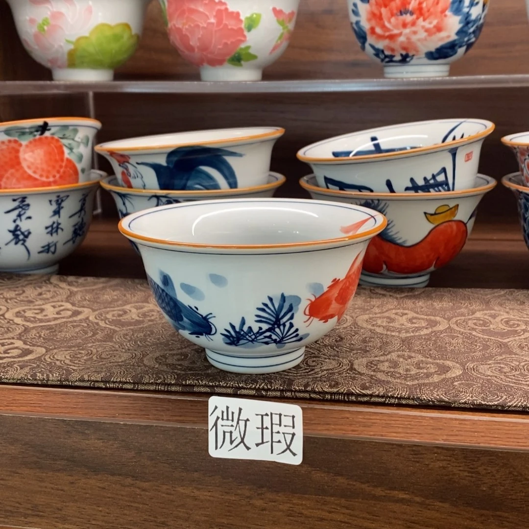 釉下彩老陶泥手工绘制