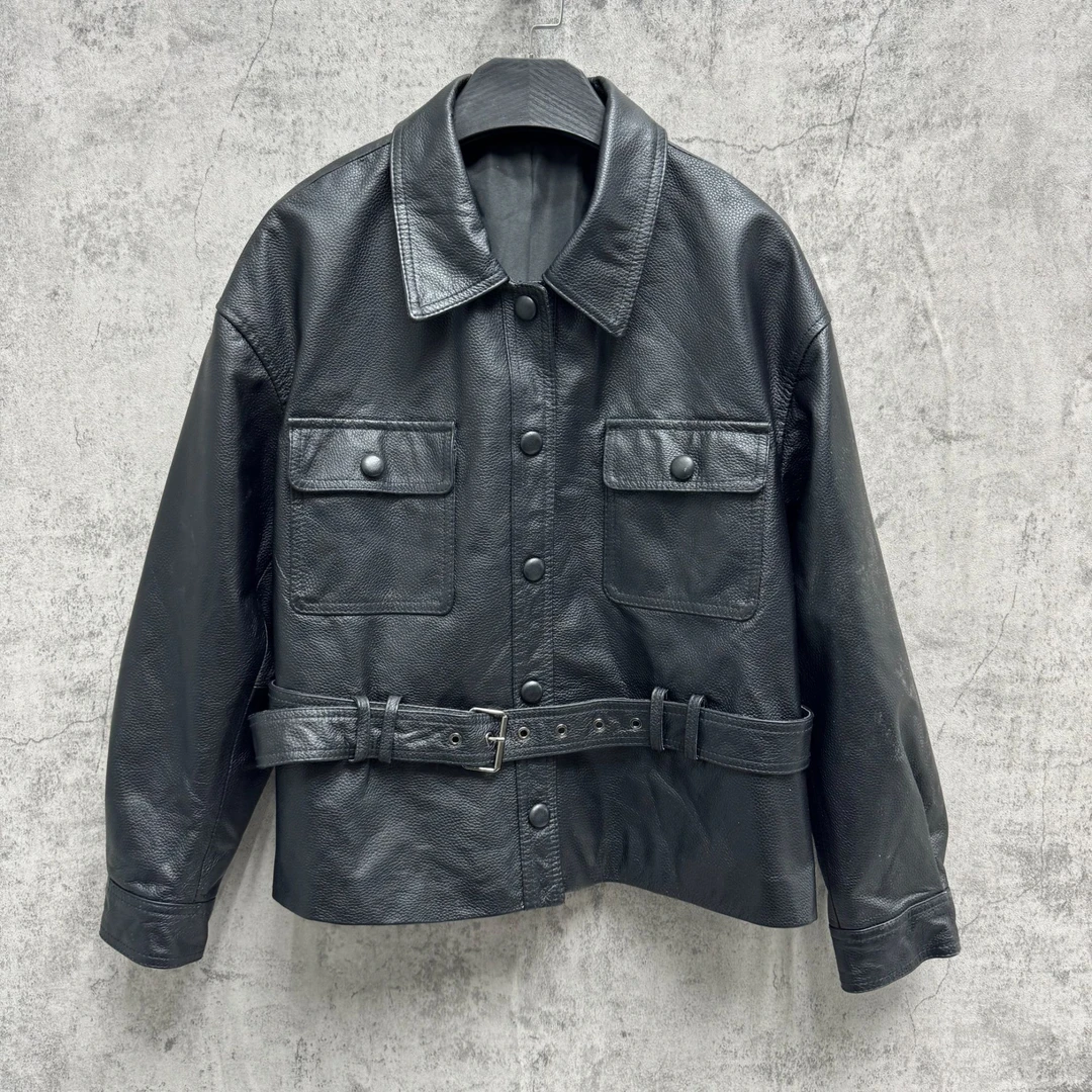 「Darley推荐」“宋佳同款”｜牛皮泡纹｜女士时尚短款夹克外套休闲韩版