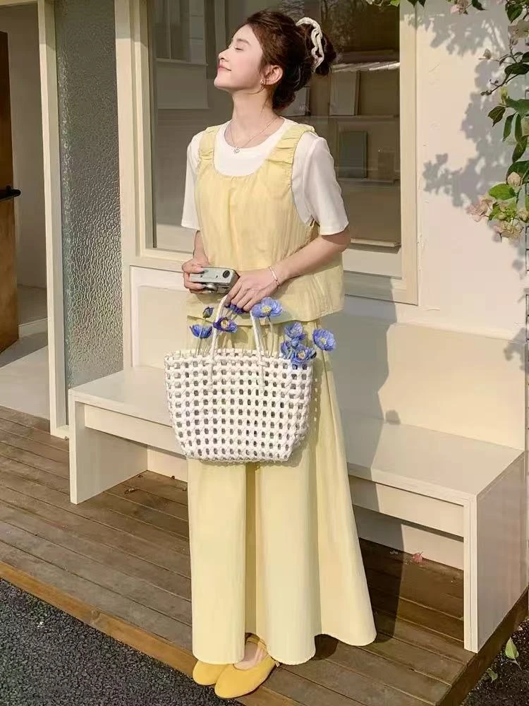 小雅姐姐  韩版洋气百搭叠穿休闲套装IR29