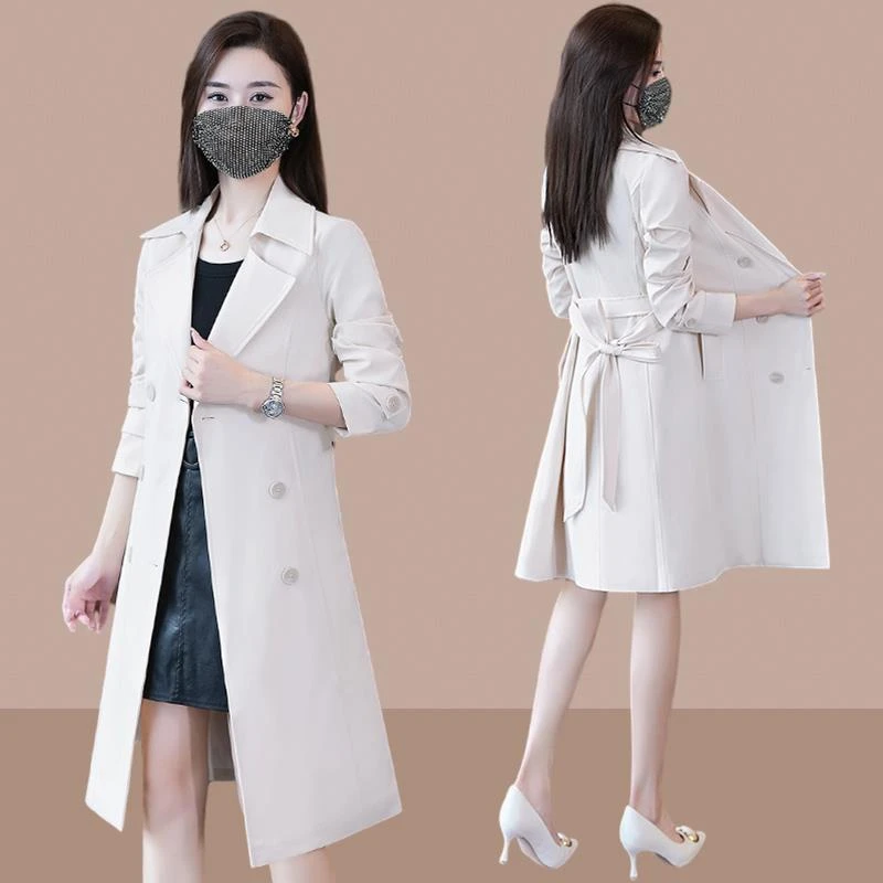 哥弟阿玛施正品风衣女士中长款2025新款春秋季女装英伦风双排扣流