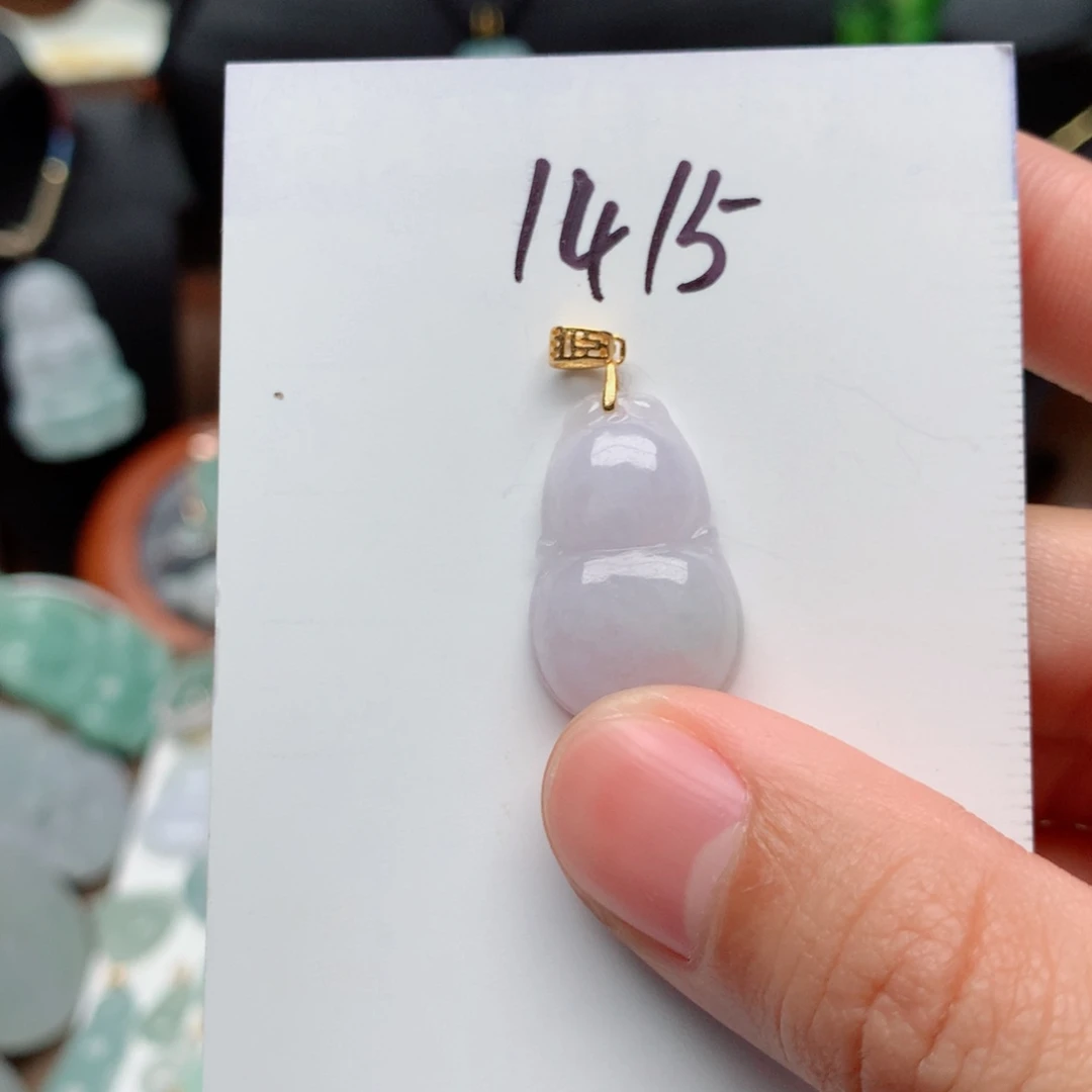 翡翠颈饰银S925镀金镶嵌吊坠
