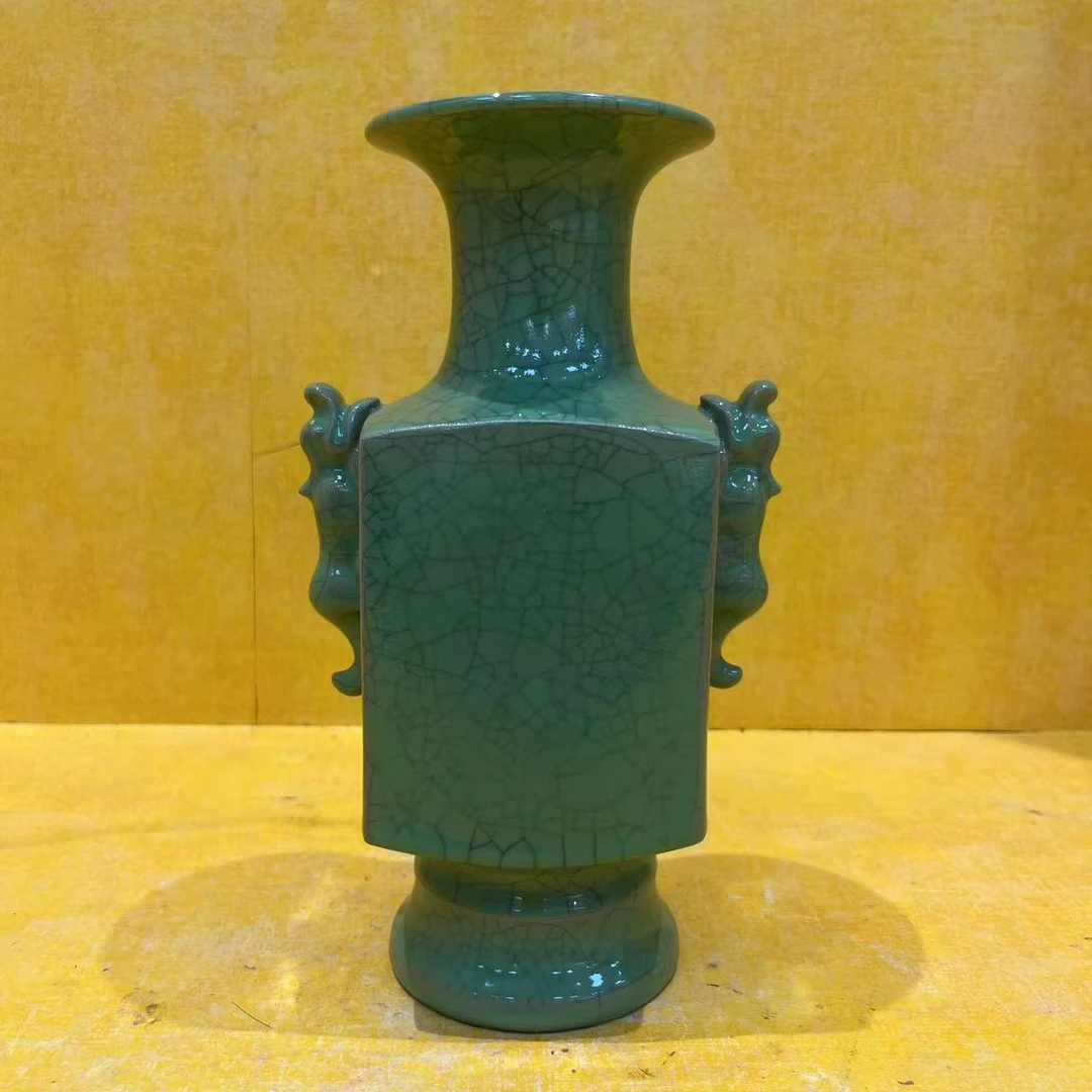 F50单色釉双耳赏瓶高端陶瓷