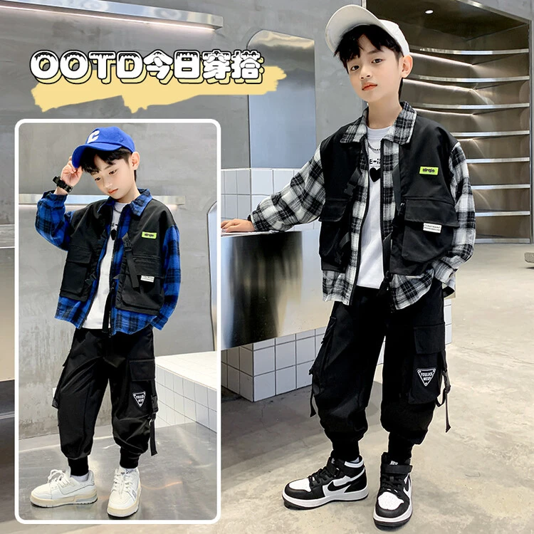 儿童装男童春装套装春秋款2025新款中大童运动男孩春季衣服酷帅潮