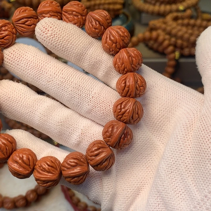 小****桃核手串秦岭龙纹