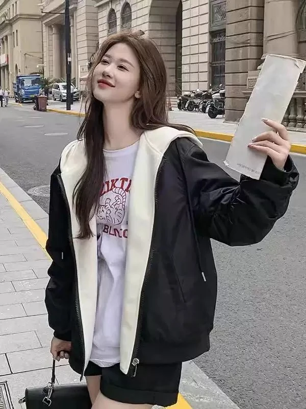 宽松休闲气质显瘦短款棉外套24101110