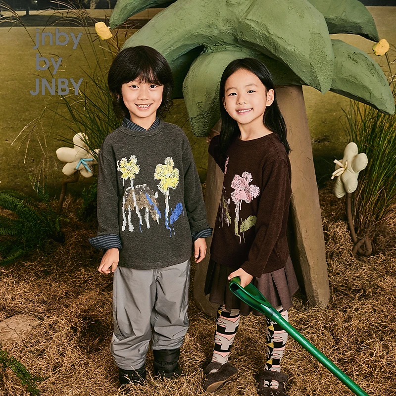 新款江南布衣童装绒感弹力长袖T恤24冬男女童1O0113860