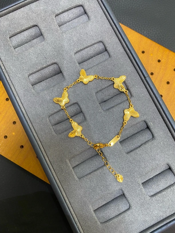 铜合金手链 2025新品定制五只蝴蝶手链轻奢气质时尚龙虾扣
