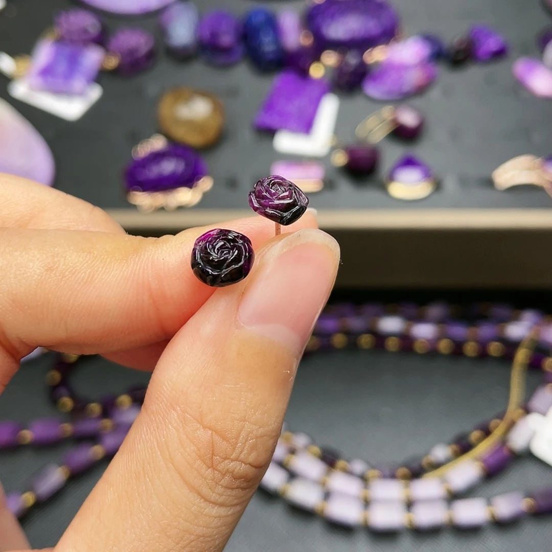 苏纪石（舒俱来）耳环银S925镶嵌?*浓