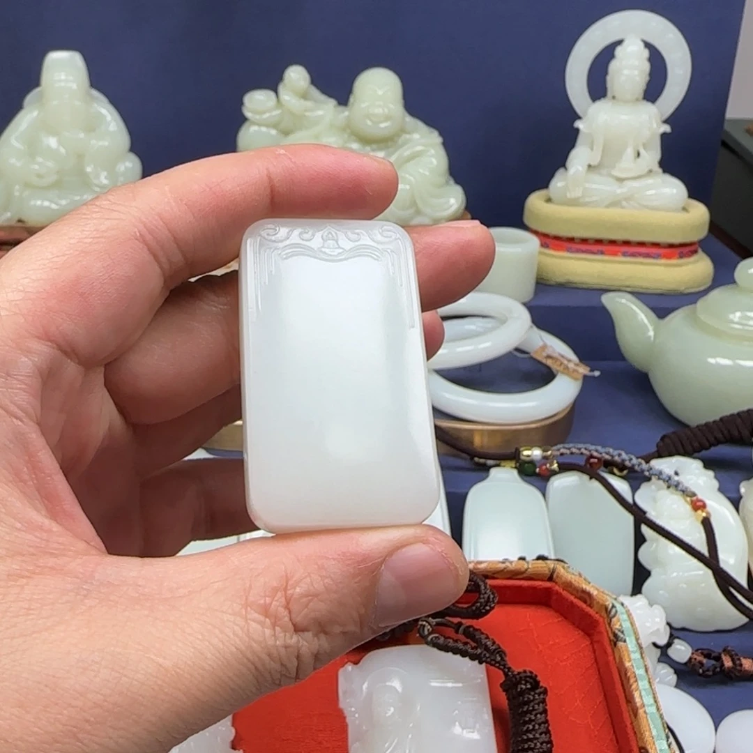 和田玉未镶嵌挂件幸***3