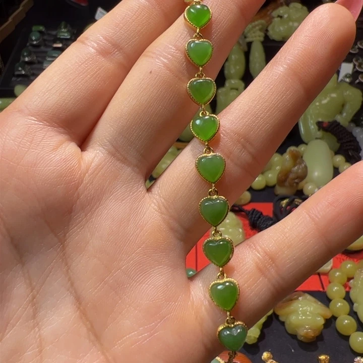 和田玉（碧玉）颈饰银S925镶嵌