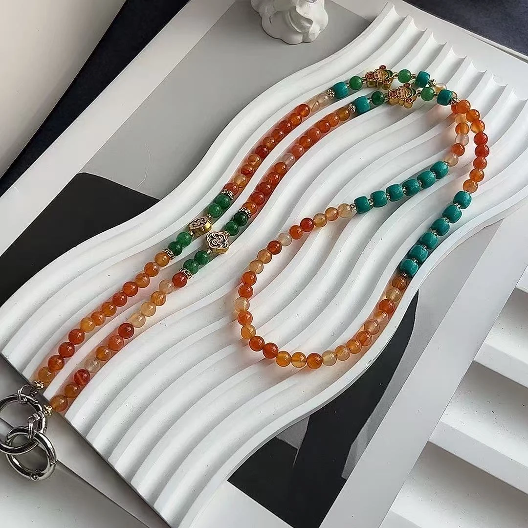 B111  金丝瑙瑙挂脖  原创设计手机链