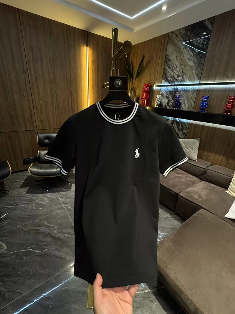 t恤时尚半袖上衣男士男装黑色宽松个性圆领短袖2577