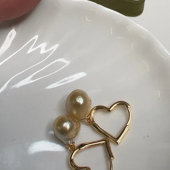 银S925镶嵌耳饰海水珍珠