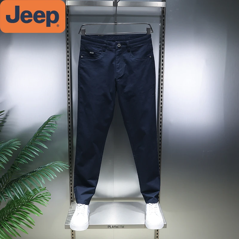 JEEP吉普高端休闲裤男士夏季薄款宽松直筒潮流夏季吉普冰丝休闲裤