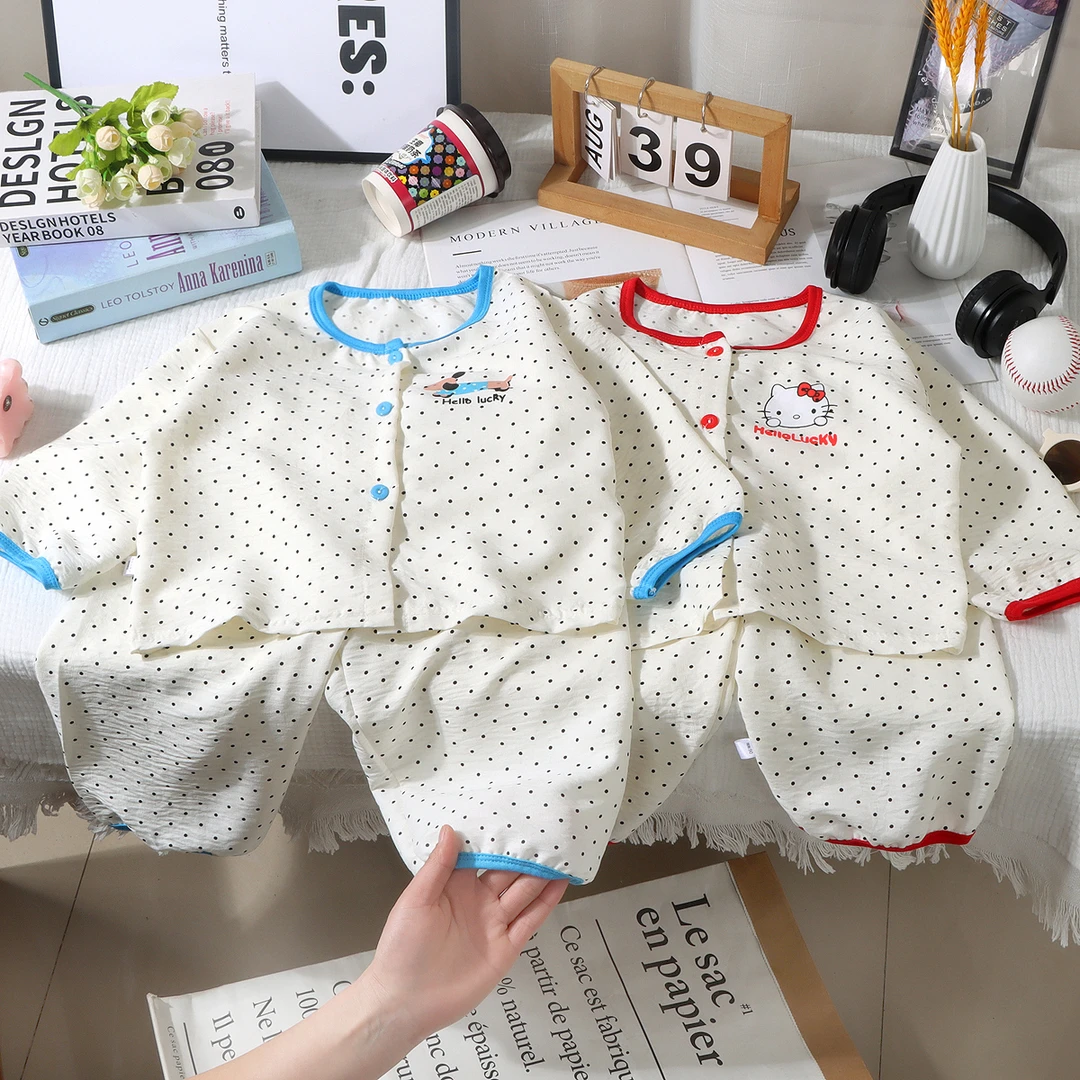 【惊喜福利】2025新款儿童洋气男女宝空调服套装满印开衫睡衣套装