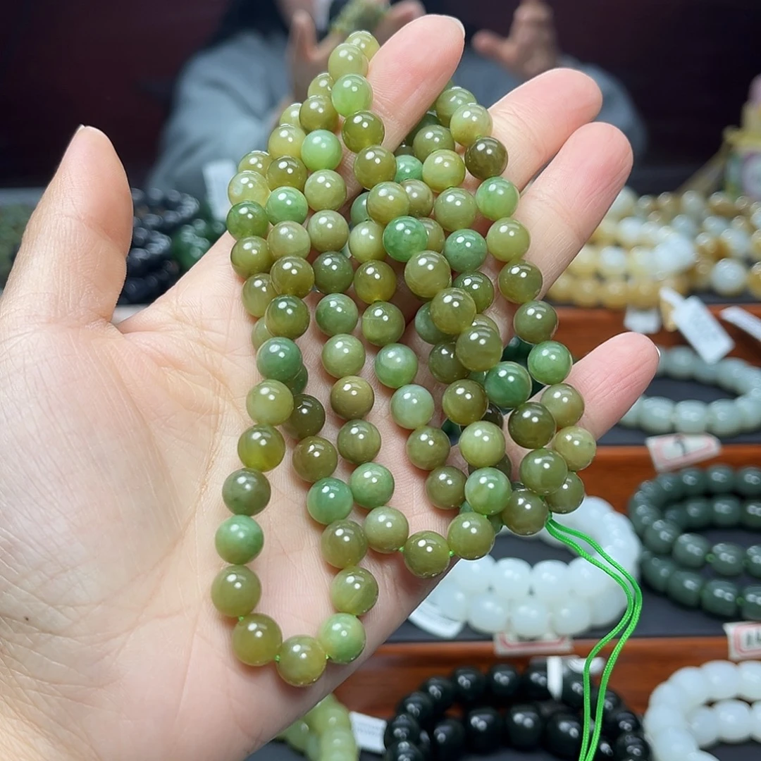 和田玉银S925镀金镶嵌手链