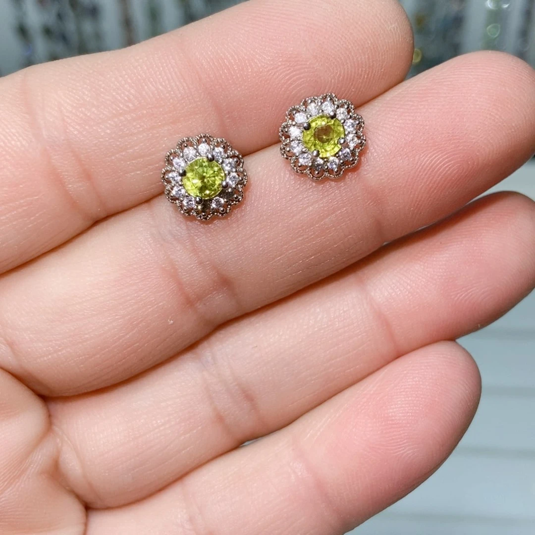 绿水晶戒指银S925镶嵌