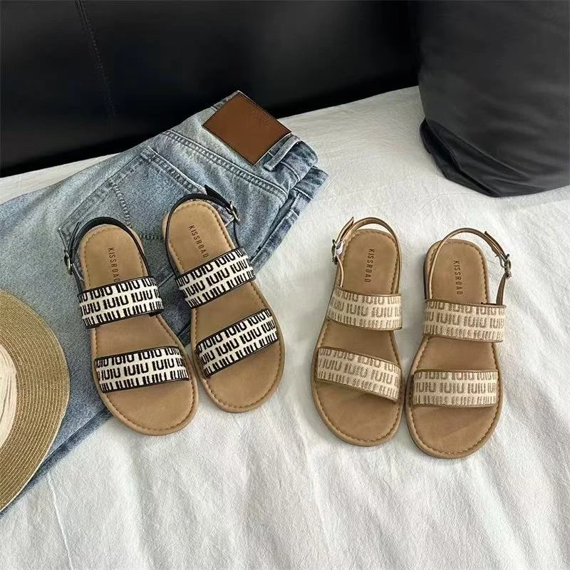 2025新款套趾一字罗马凉鞋女韩版舒适软底时尚外穿2507-13A