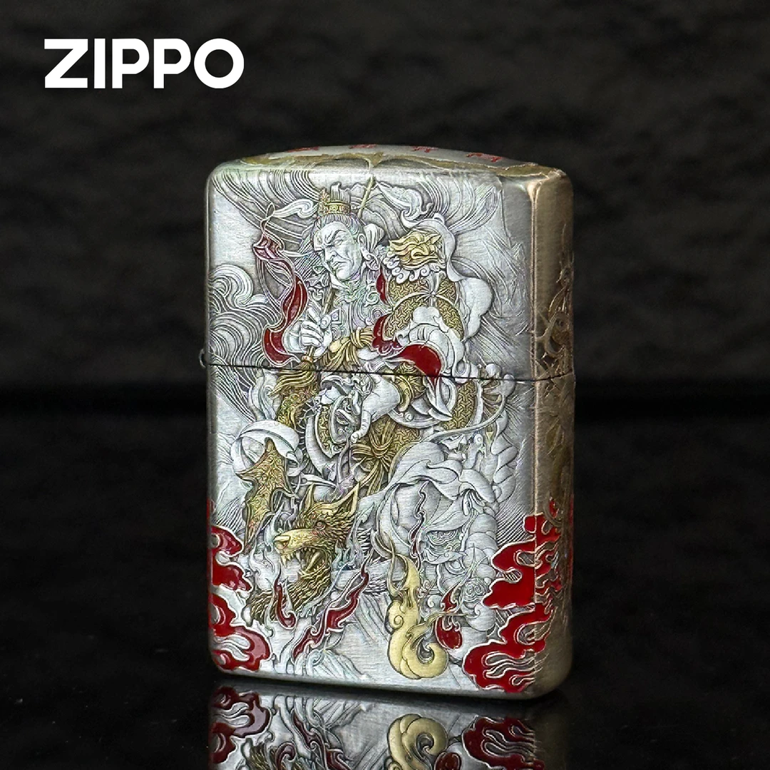 ZIPPO/之宝打火机显圣真君-3D盔甲熏银鎏金填漆 防风DYJ1