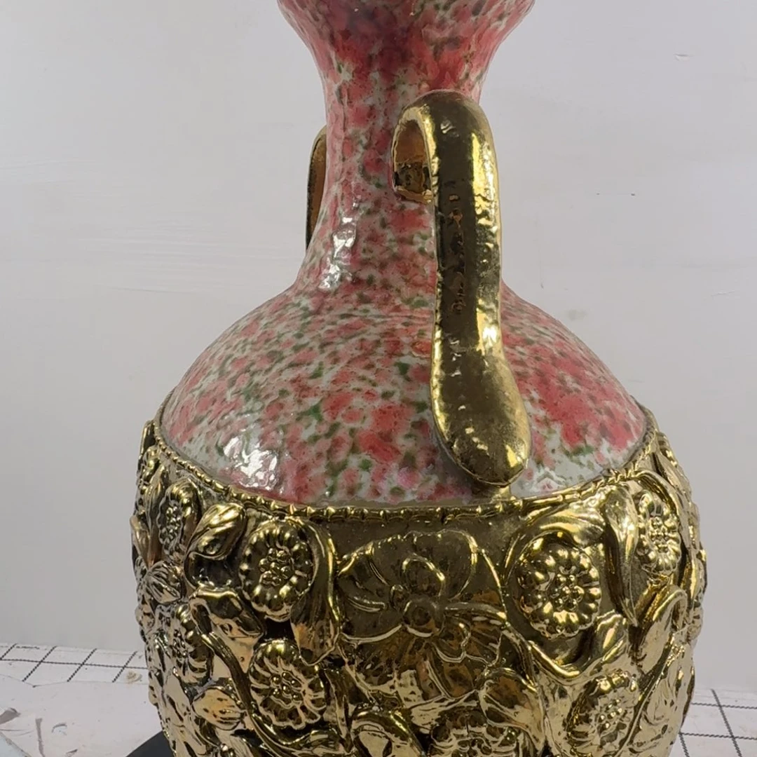 波***瓶粉彩花卉纹陶瓷瓶