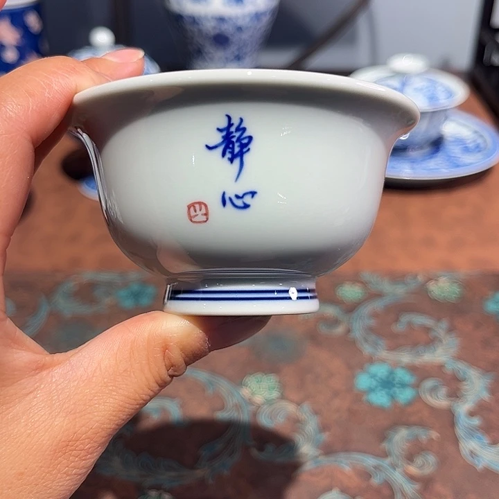 镹曰茶闲柴窑手工手绘青花