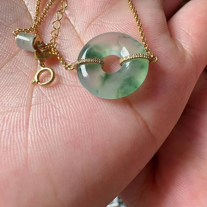 翡翠18K金镶嵌手镯翡翠1800