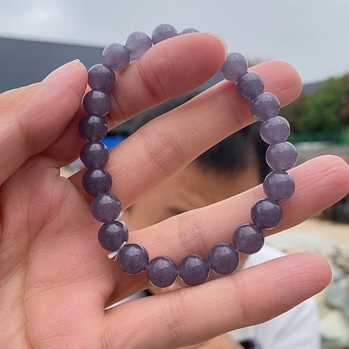 未镶嵌手链和田玉紫烟卡8