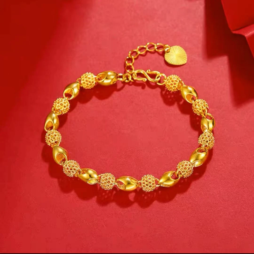 香港金店XG0058复古玲珑-镂空手链手女款金色气质百搭