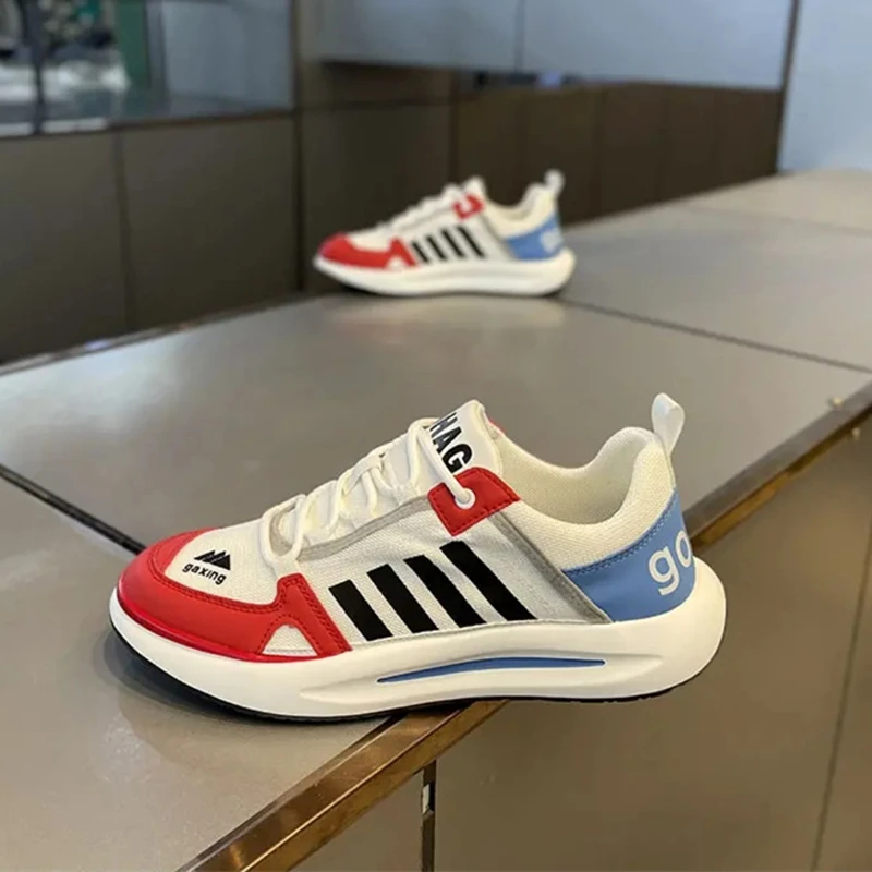 春夏男士运动休闲鞋子欧洲站潮流时尚经典四道杠舒适软底透气男鞋