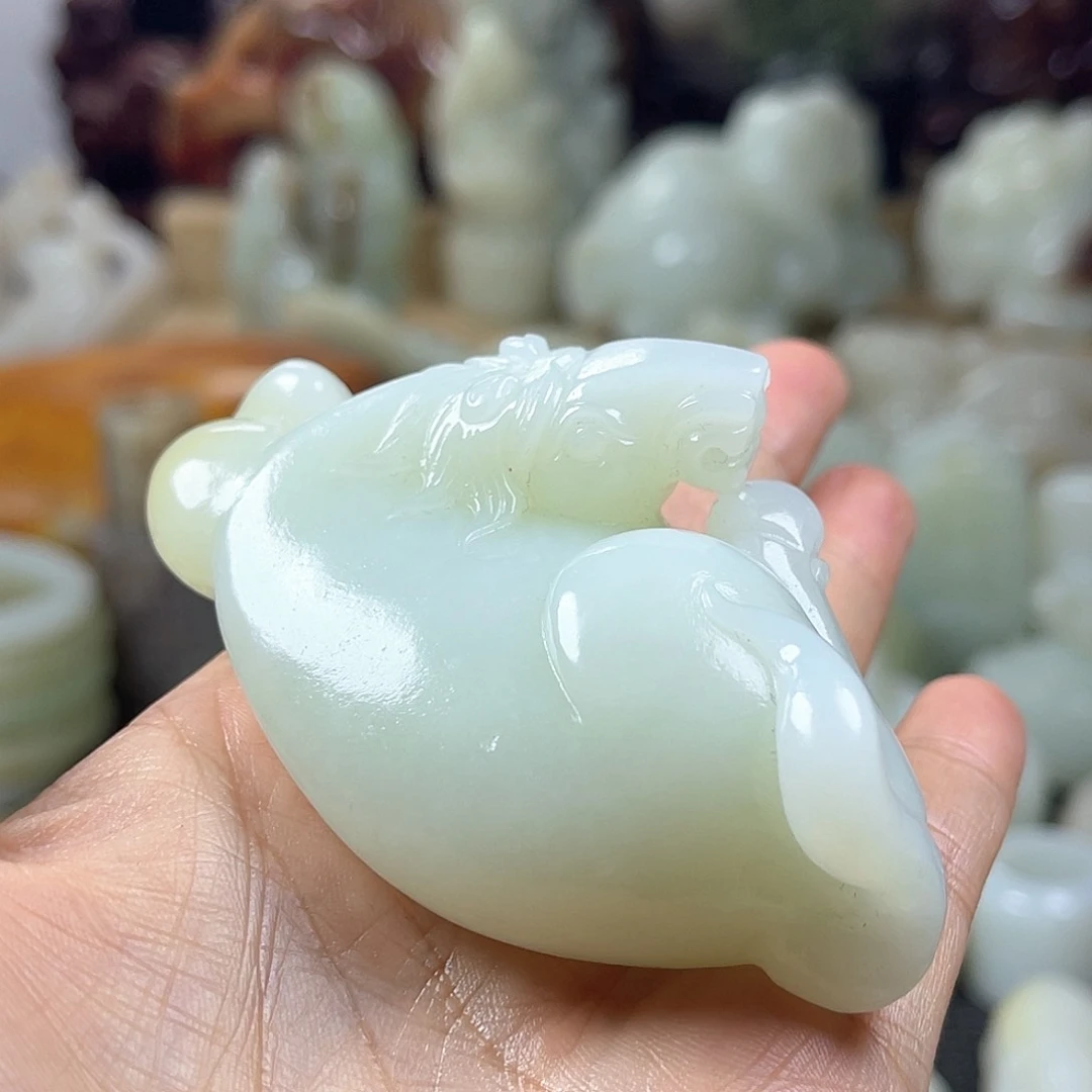 和田玉未镶嵌挂件老*