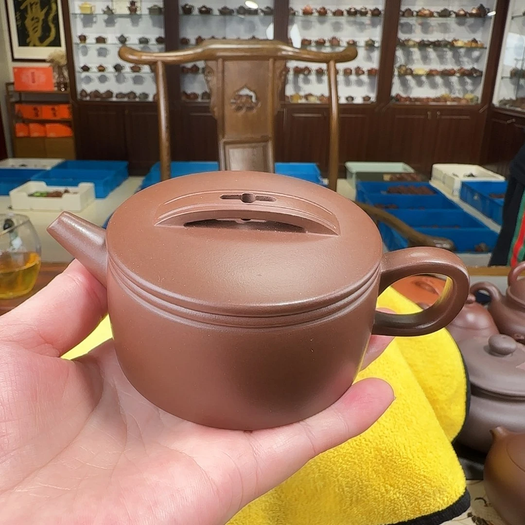 紫砂茶壶汉瓦紫泥130