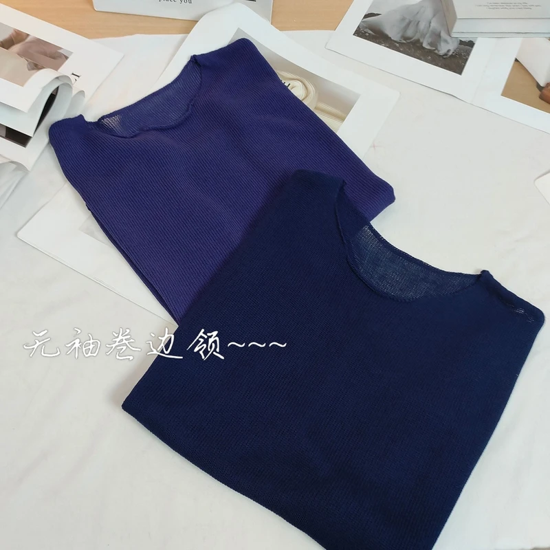 【晴晴精选】2025新款时尚气质圆领卷边纯色洋气百搭针织衫A318#