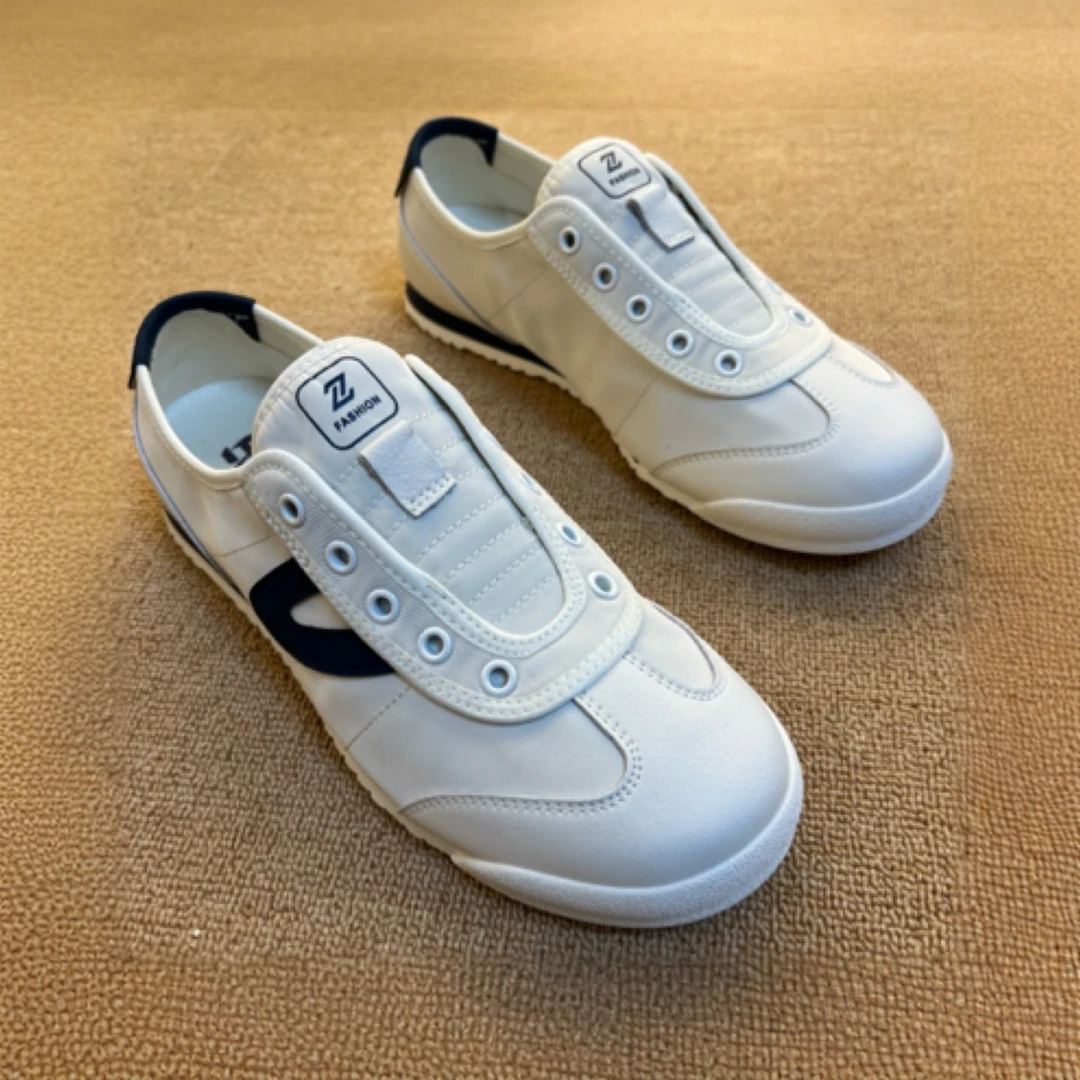 一脚蹬休闲透气夏季缝制鞋帆布鞋白色3176-100