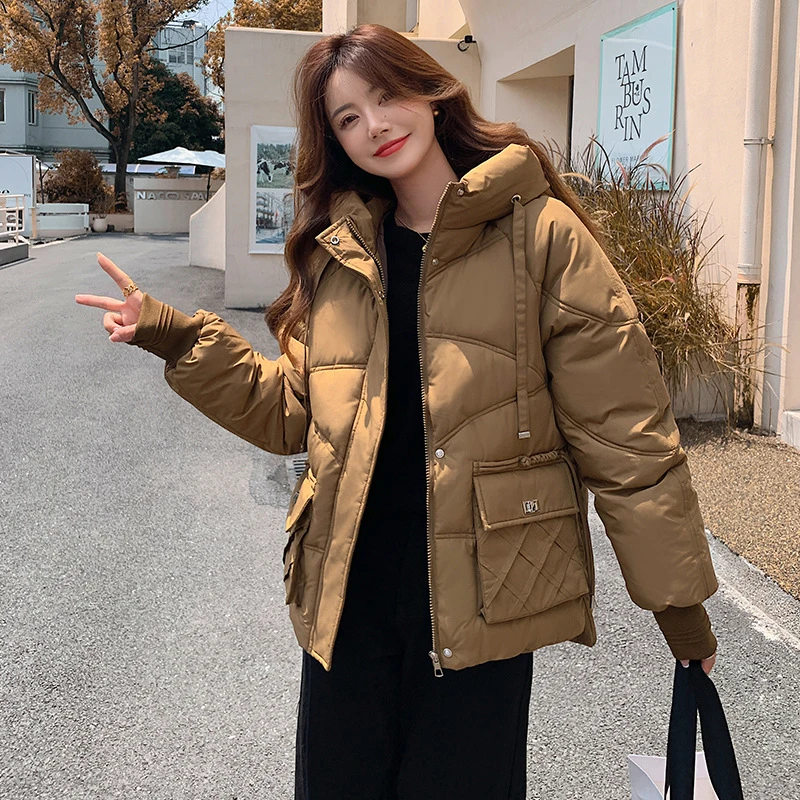 冬季连帽大码200斤胖MM羽绒棉服女韩板棉衣中长款加厚保暖棉袄潮